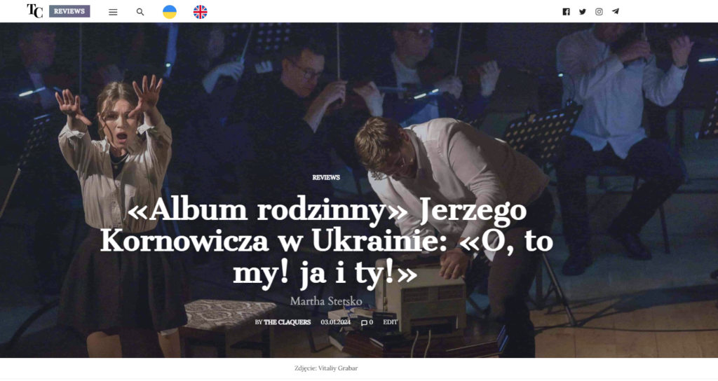 Lviv National Philharmonic - Review of the "Family Album" by Jerzy Kornowicz. Martha Stetsko, The Claquers